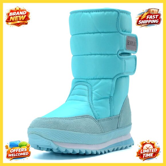 Waterproof Snow Boots with Faux Fur Lining Slip-Resistant Sole Adjustable